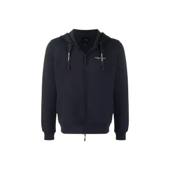ARMANI EXCHANGE Logo Print Zipped Hoodie