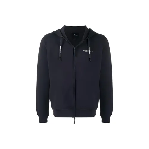 ARMANI EXCHANGE Logo Print Zipped Hoodie