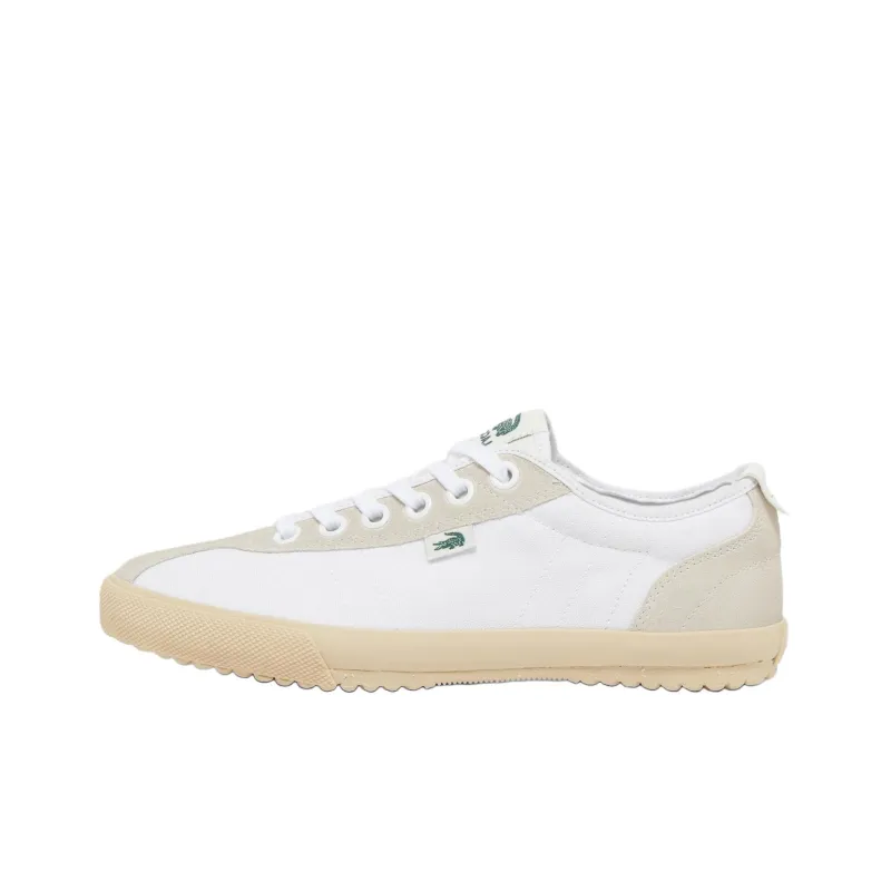 LACOSTE Anti-Slip Wear-Resistant Low-Top Canvas Shoes Men's White-0