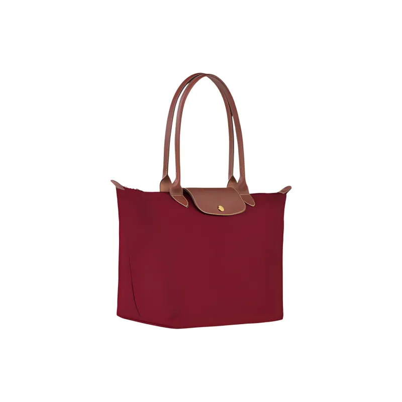 LONGCHAMP Le Pliage Cow Leather Fabric Handbag Shoulder Bag Women's Burgundy-1