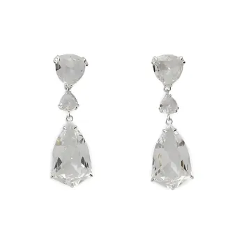 Swarovski Rhodium Plated Earrings Women's Silver