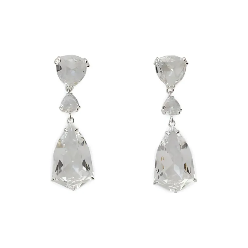 Swarovski Rhodium Plated Earrings Women's Silver-0