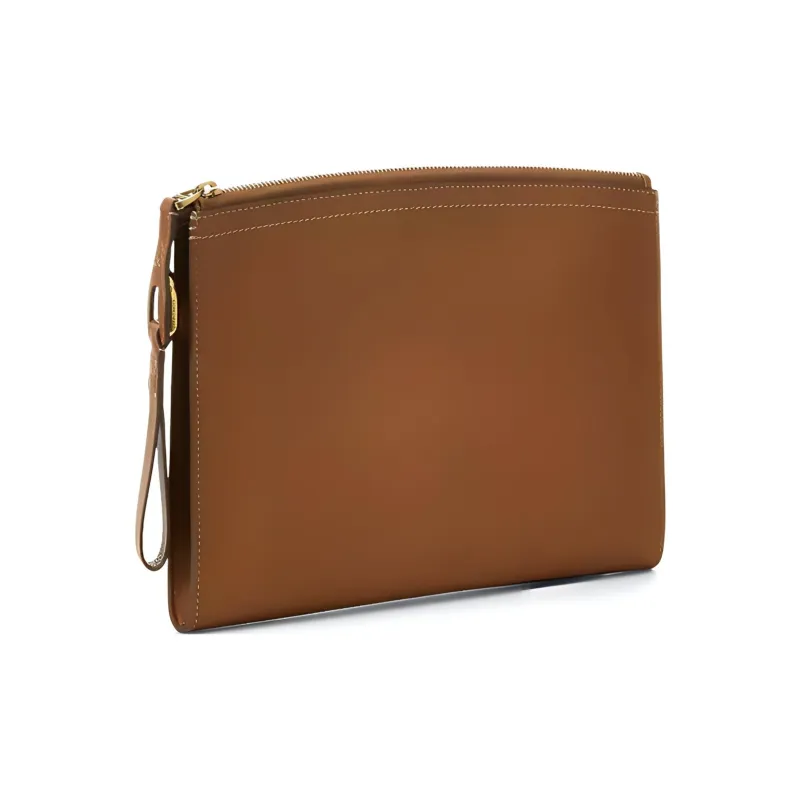 Polo Ralph Lauren Welington Calfskin Clutch Women's Taupe-1