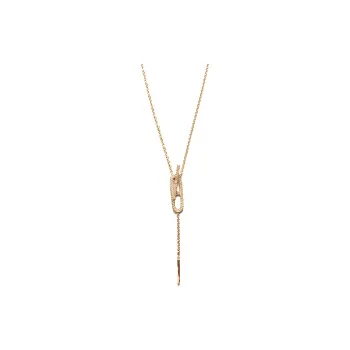 HERMES Karat Gold Diamond 18K Rose Gold Necklaces Women's