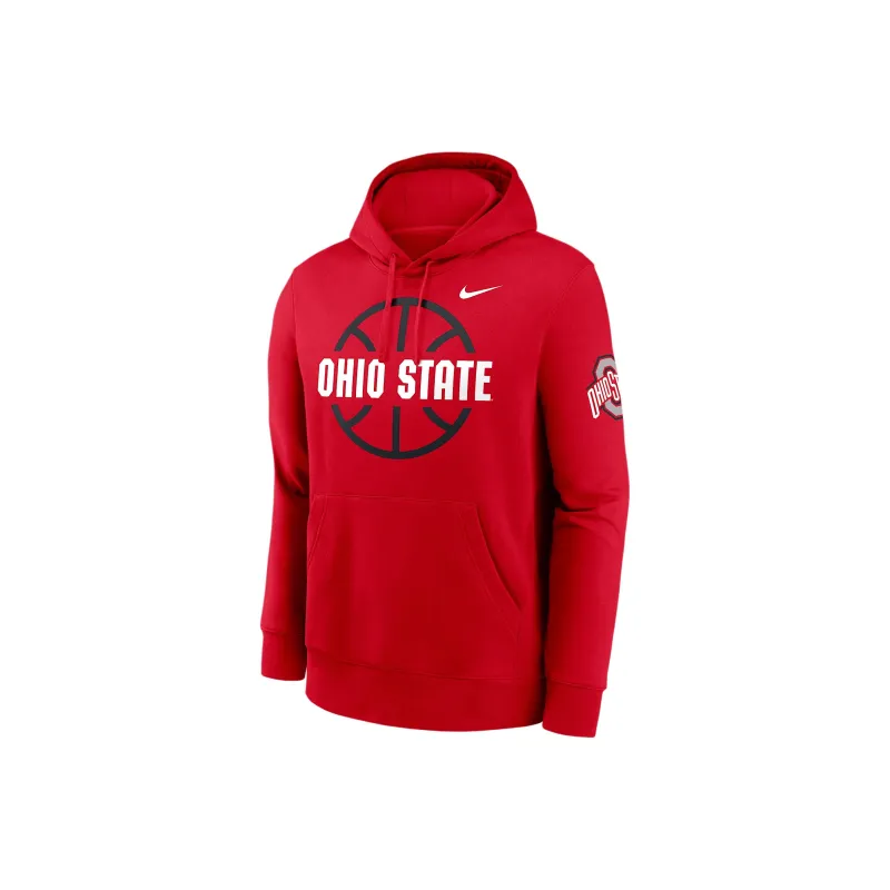 Nike Ohio State Buckeyes Club Basketball Icon College Pullover Hoodie-0