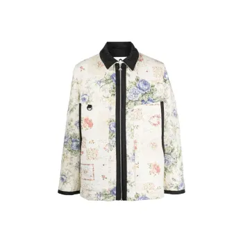 Marine Serre Boutis Floral print Quilted Jacket