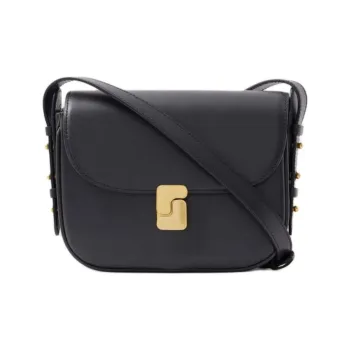 SOEUR Calfskin Crossbody Bag, Shoulder Bag Mini Women's Black Gray