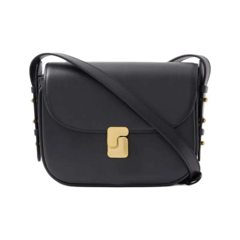 SOEUR Calfskin Crossbody Bag, Shoulder Bag Mini Women's Black Gray-0