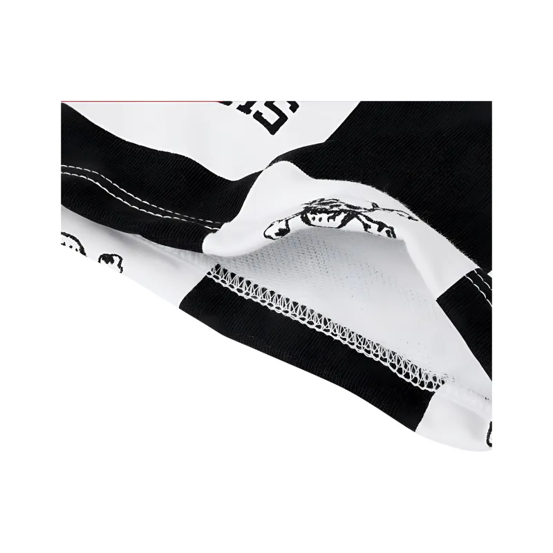 Vans T-Shirt Unisex Black White Plaid-3