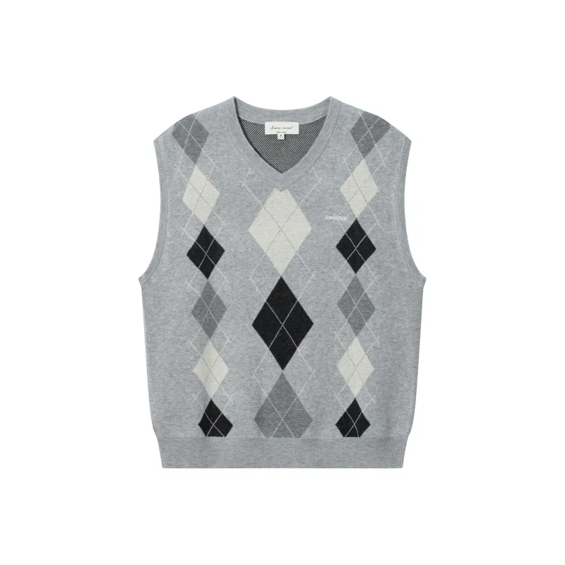 CLIMAX VISION Tank Top Men's Gray White Plaid-0