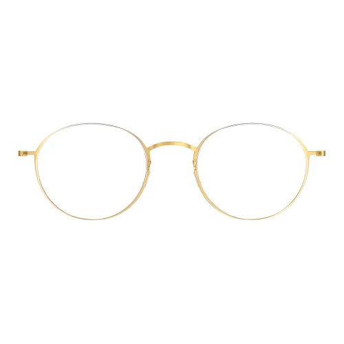 LINDBERG Titanium Irregular Shape Eyeglass Frames Unisex Gold