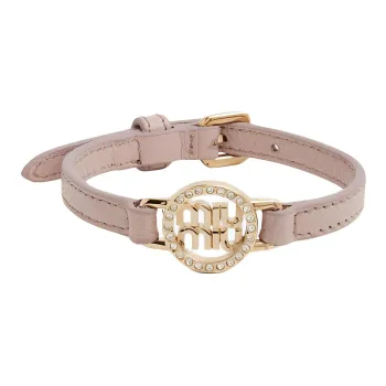 LOEWE Leather Crystal Bracelets Women's Pink
