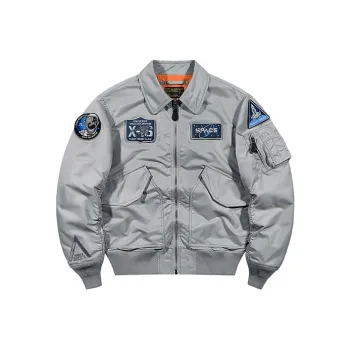VIP Astronaut Embroidered Badge Lapel Coat Pilot Jacket Unisex