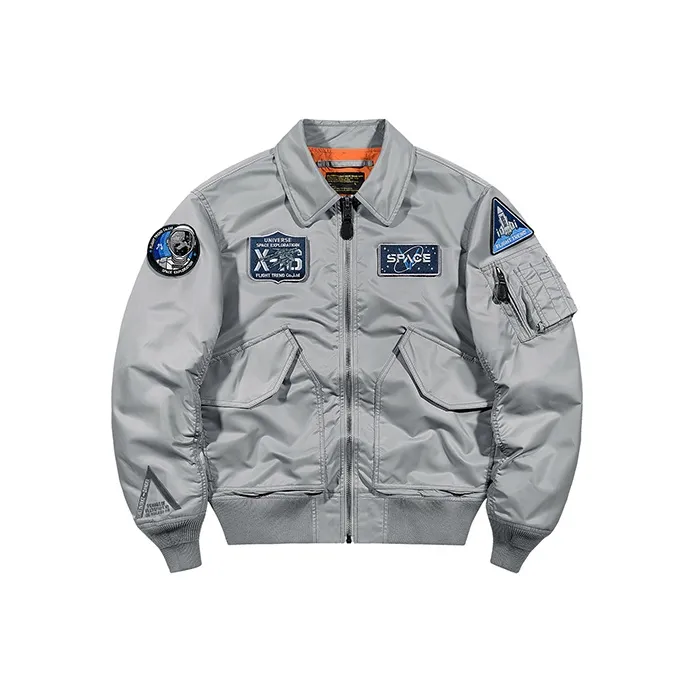 VIP Astronaut Embroidered Badge Lapel Coat Pilot Jacket Unisex-0