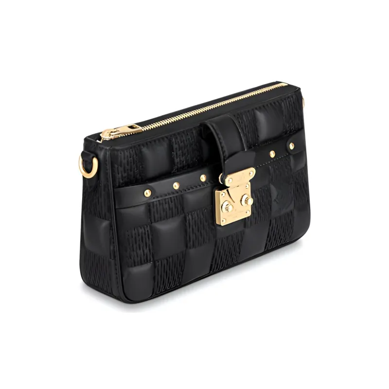 LOUIS VUITTON Pochette Troca Damier Quilt Black-1