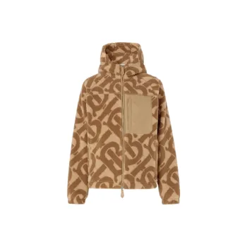 Burberry Monogram Fleece Jacquard Hooded Top