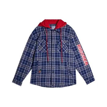 RIGORER Jackets Unisex Gray Blue Plaid
