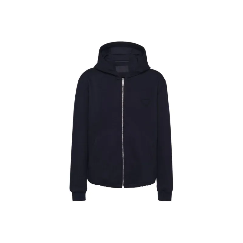 PRADA Zip-front Wool Hoodie-0