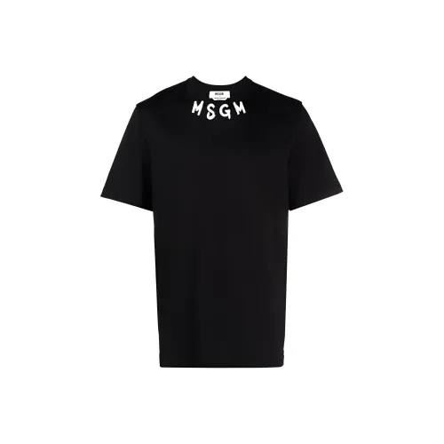 MSGM Logo Printed Crewneck T Shirt