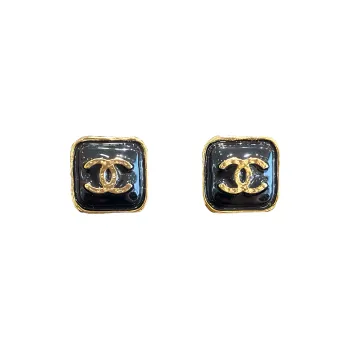 CHANEL Clip on Clip On Earrings Women's Black