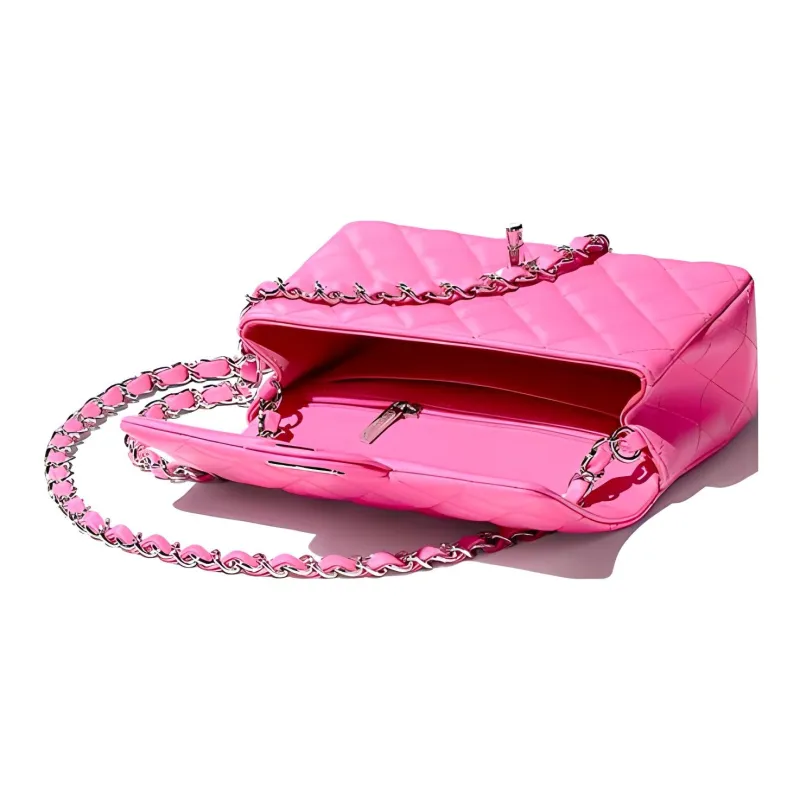 CHANEL Lambskin Crossbody Bag, Shoulder Bag Mini Women's Neon Pink Red-4