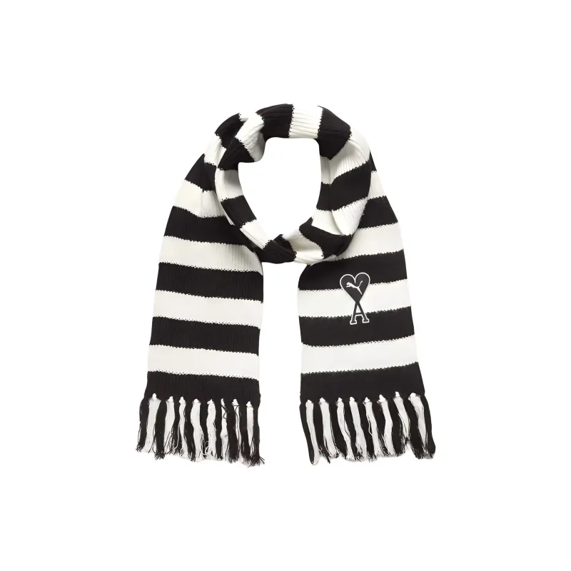 PUMA Knit Scarves Unisex Black White-1