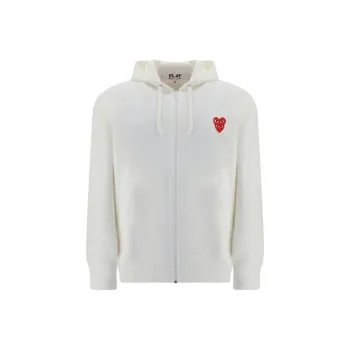 CDG Play Sweatshirt Jacket Men's White