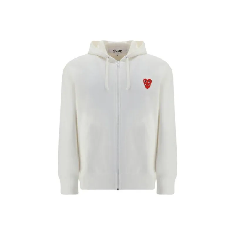 CDG Play Sweatshirt Jacket Men's White-0