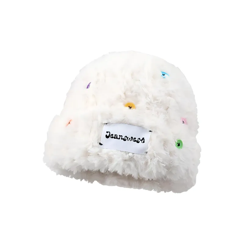 JEANSWEST Rabbit Fur Blend Beanies Unisex-1