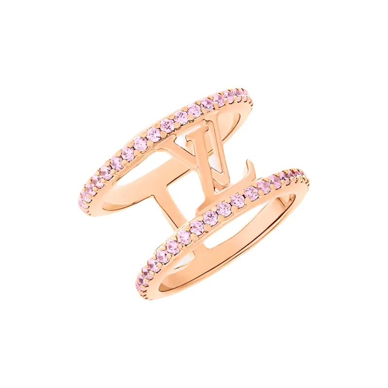 LOUIS VUITTON Rose Gold, Metal, Crystal Rings Unisex Pink Gold-1