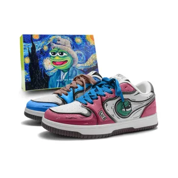 Pepe The Frog Cushioned Wear Resistant Breathable Low Top Skateboard Shoes Unisex