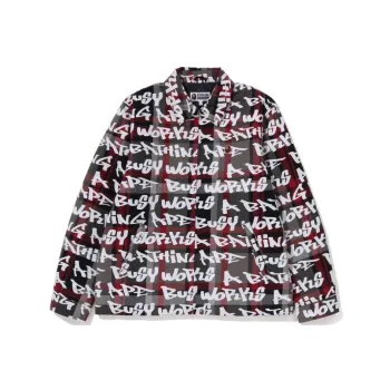 A BATHING APE One Point Bape Graffiti Check Zip Jacket