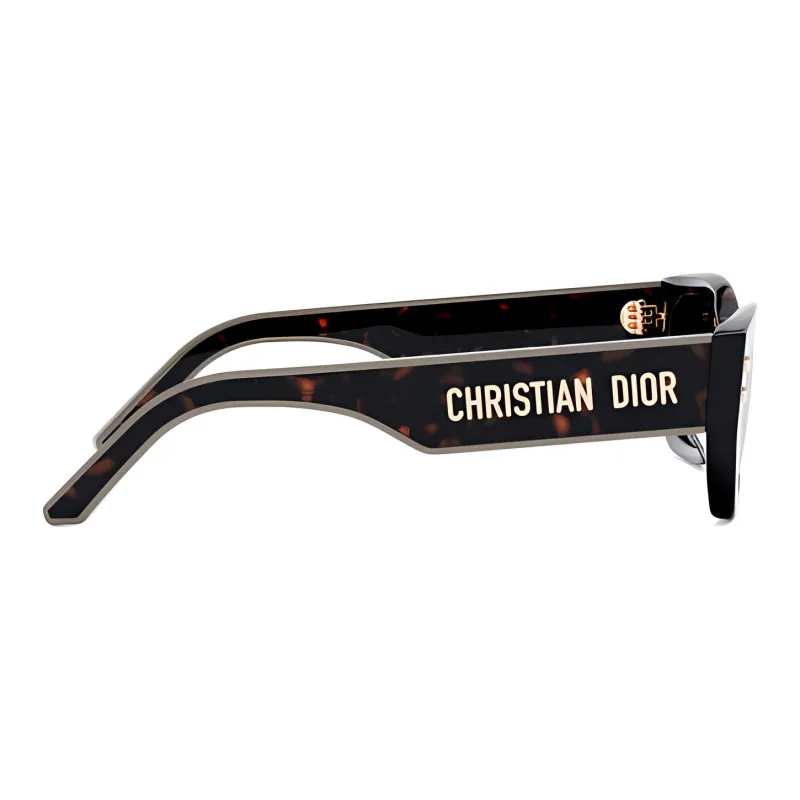 DIOR Acetate Irregular Shape Sunglasses Unisex Brown-4