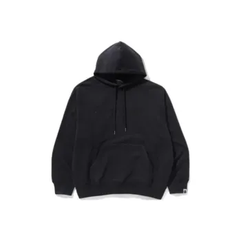 A BATHING APE Garment Dye Bathing Ape Logo Relaxed Fit Pullover Hoodie