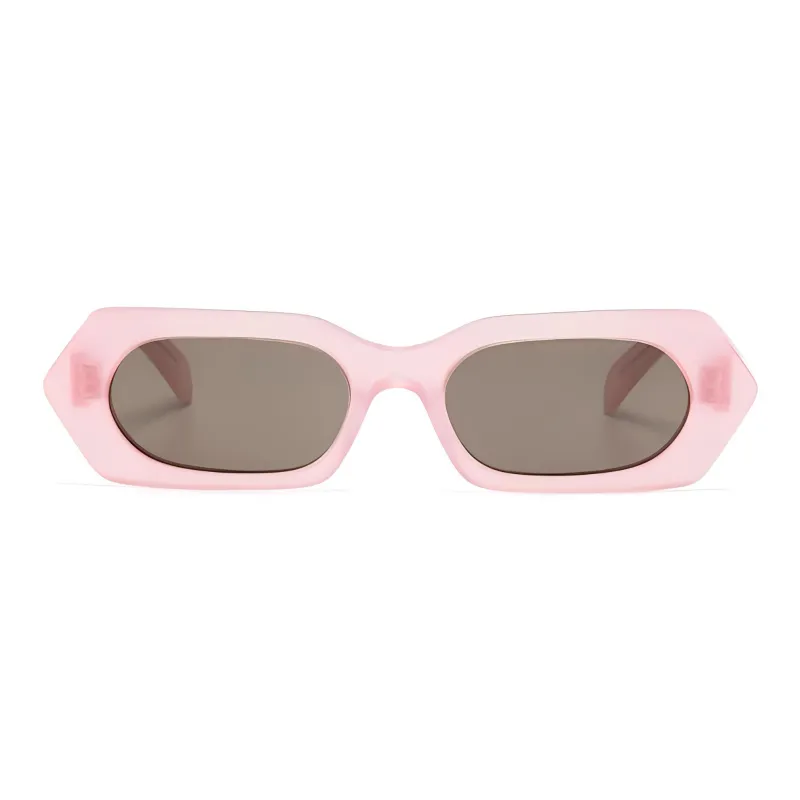 CELINE Acetate Irregular Shape Sunglasses Women's Pink-1