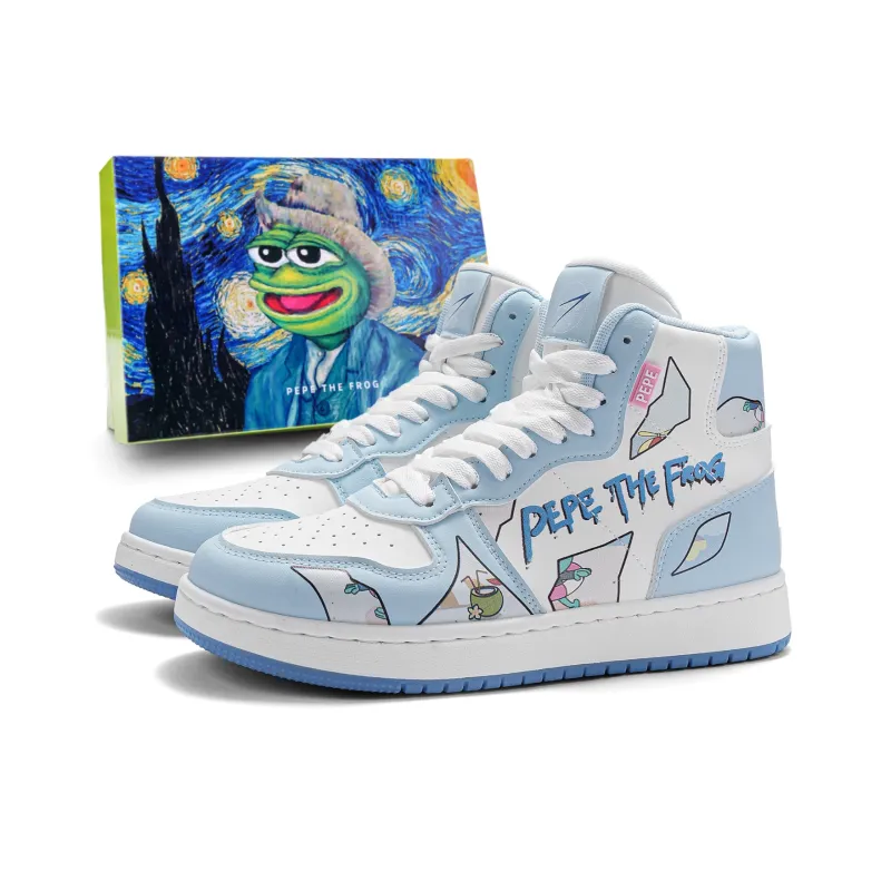 Pepe The Frog High-Top Skateboard Shoes Unisex-14