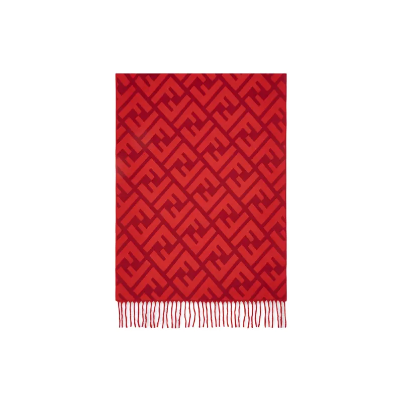 FENDI Cashmere Knit Scarves Women's Red-1