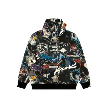 Aape Moonface logo Graffiti print Hoodie