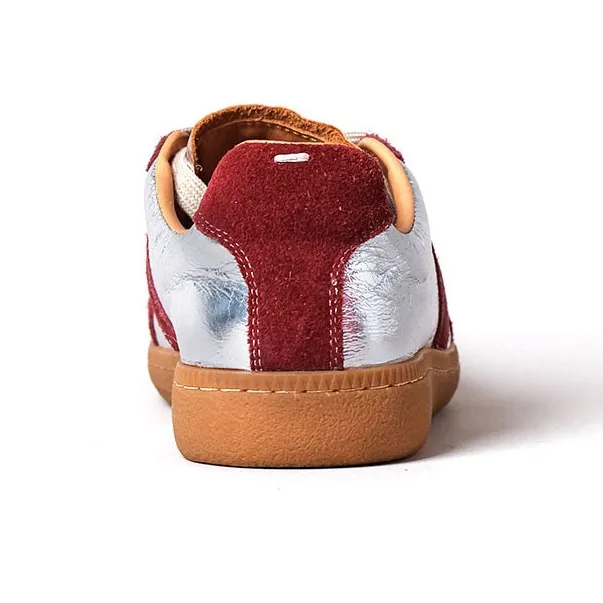 VCA Low Top Skateboard Shoes Women's Silver Red-4