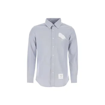 THOM BROWNE THOM BROWNE FW23 Early Autumn Collection Shirts Men Light Blue