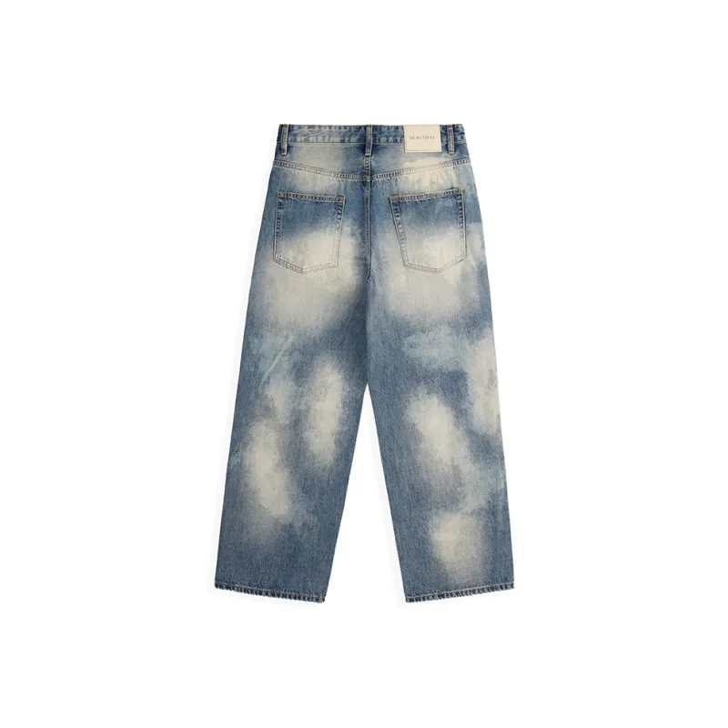 ZENGZHI Jeans Unisex Dirty Blue-1