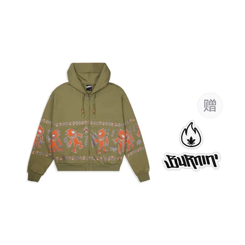 BURNIN Sweatshirt Unisex Mustard Green-0