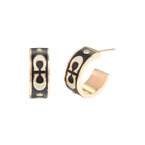COACH Brass Earrings Women's Black/White