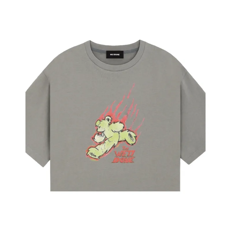 WE11DONE Run Flame Teddy Print T shirt-4