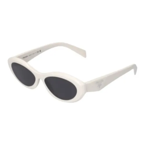 PRADA Acetate Cat Eye Sunglasses Women's White