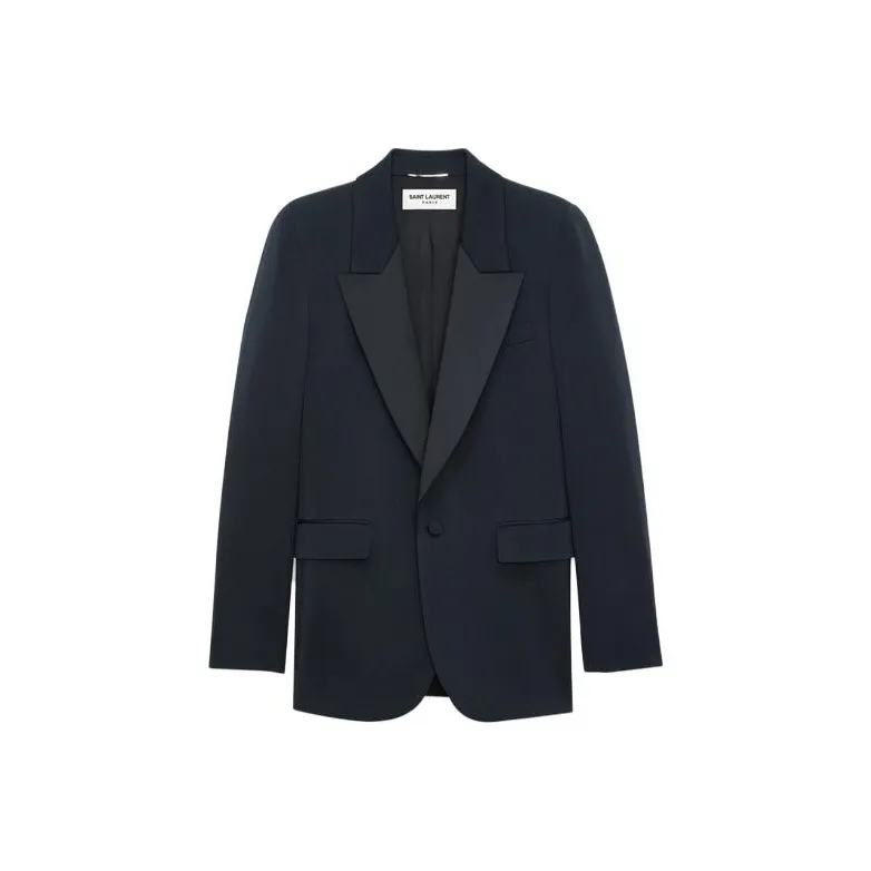 SAINT LAURENT Single-Breasted Tuxedo Jacket-6