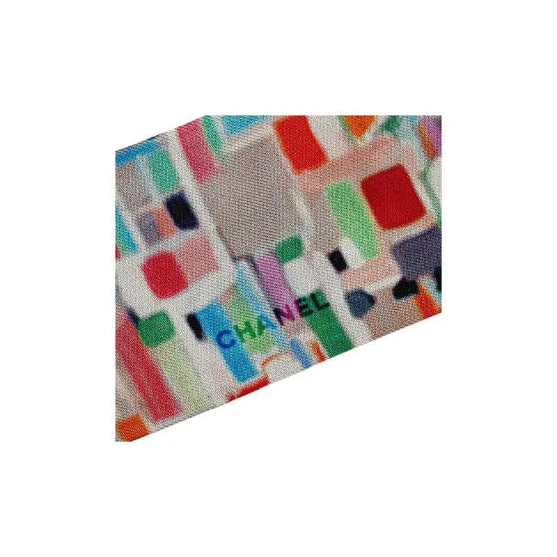 CHANEL 2000 2024 Printed Slim Bandeau Silk Scarf Scarves-2