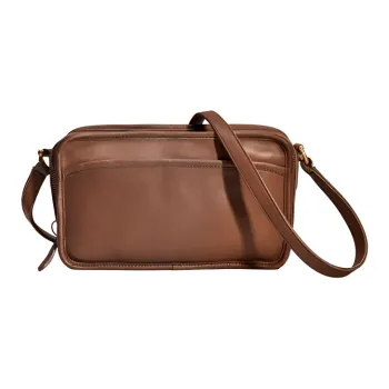 COACH Leather Camera Bag, Shoulder Bag, Crossbody Bag Tubas Women's Taupe