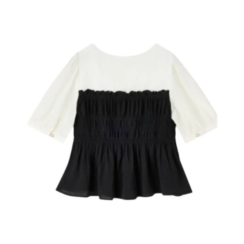 EICHITOO Chiffon Shirt Women's Black Trim-1