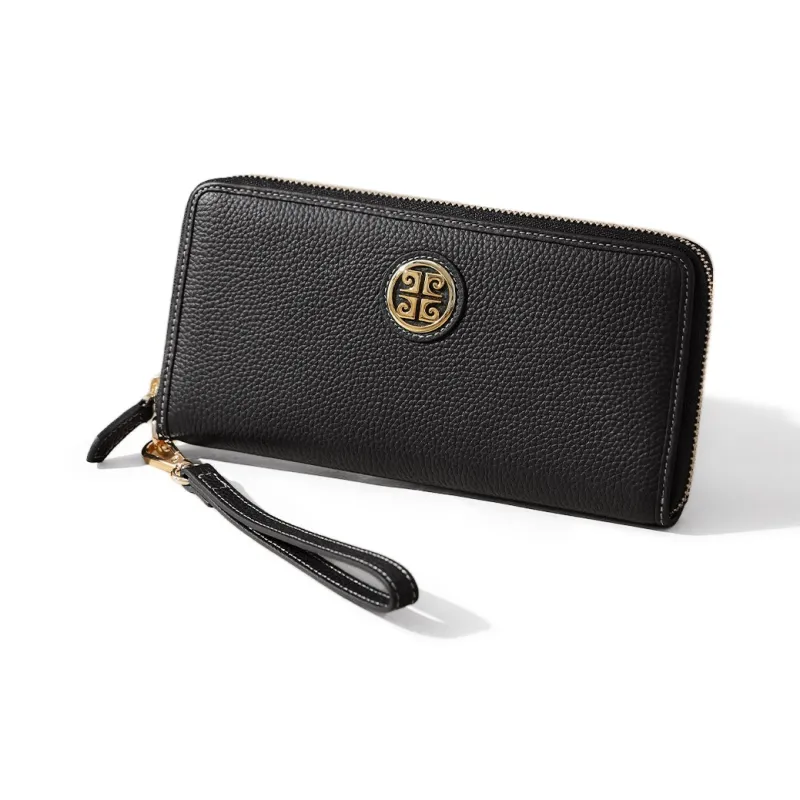 PIERRE CARDIN Cow Leather Clutch Women's Black-1
